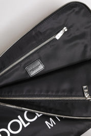 Dolce & Gabbana Black DG Milano Print Nylon Pouch Clutch Bag