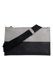 Dolce & Gabbana Black White Leather Logo Embossed Crossbody Bag