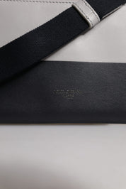 Dolce & Gabbana Black White Leather Logo Embossed Crossbody Bag