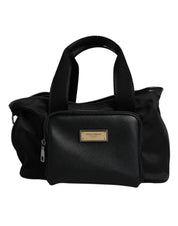 Dolce & Gabbana Black Shoulder Strap Pet Carry Logo Plaque Bag