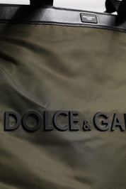 Dolce & Gabbana Military Green Nylon Shoulder Strap Tote Bag