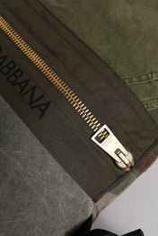 Dolce & Gabbana Military Green Patchwork Rucksack Backpack Bag