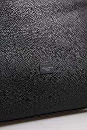 Dolce & Gabbana Black Calfskin Leather Hand Shoulder Duffle Bag