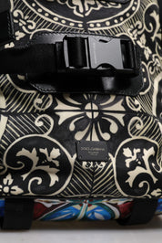 Dolce & Gabbana Multicolor Maiolica Print Nylon Backpack Bag