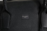 Dolce & Gabbana Black Calfskin Leather Hand Shoulder Duffle Bag
