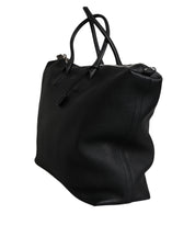 Dolce & Gabbana Black Calfskin Leather Hand Shoulder Duffle Bag