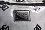 Dolce & Gabbana Polyester Gray Black DG Logo Plaque Backpack Bag