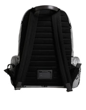 Dolce & Gabbana Polyester Gray Black DG Logo Plaque Backpack Bag