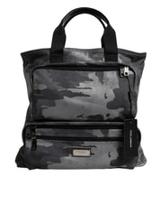 Dolce & Gabbana Black Camouflage Shoulder Strap Logo Plaque Bag
