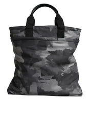 Dolce & Gabbana Black Camouflage Shoulder Strap Logo Plaque Bag