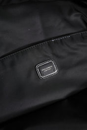 Dolce & Gabbana Black Logo Tape Polyamide School Travel Backpack Bag