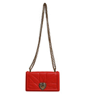 Dolce & Gabbana Red Quilted Devotion Crossbody Chain Phone Cover Bag