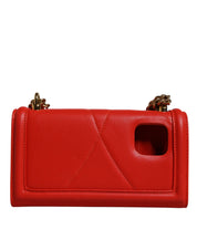 Dolce & Gabbana Red Quilted Devotion Crossbody Chain Phone Cover Bag