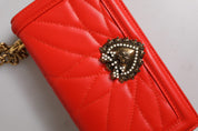 Dolce & Gabbana Red Quilted Devotion Crossbody Chain Phone Cover Bag