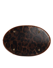 Dolce & Gabbana Brown Leopard Leather Shoulder Strap Tote Bag