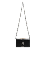 Versace Black Calfskin Leather Chain Strap Shoulder Crossbody Bag
