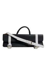 Dolce & Gabbana Blue White Calfskin Leather Crossbody Shoulder Bag