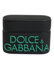Dolce & Gabbana Black Orange Silicone Embossed Logo Airpods Case