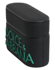 Dolce & Gabbana Black Orange Silicone Embossed Logo Airpods Case
