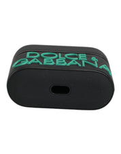 Dolce & Gabbana Black Orange Silicone Embossed Logo Airpods Case