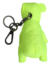 Dolce & Gabbana Green Bear Embroidered Logo Keychain Clasp Keyring