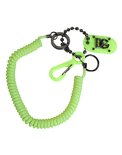 Dolce & Gabbana Green Springy Key Holder DG Logo Men's Keychain Keyring
