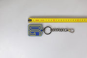Dolce & Gabbana Blue Yellow DG Rubber Logo Silver Men's Keychain Keyring