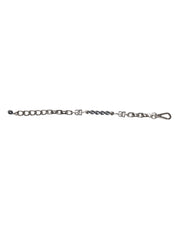 Dolce & Gabbana Silver Tone Chain Lobster Clasp Logo Gray Pearls Bracelet