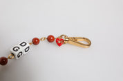 Dolce & Gabbana Multicolor Gold Tone Brass Chain DG Logo Dice Bracelet