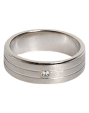 Dolce & Gabbana Silver Tone Brass Clear Crystal DG Logo Ring