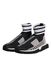 Dolce & Gabbana Black Gray Sorrento Socks Women Sneakers Shoes