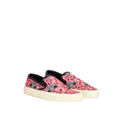 Saint Laurent Pink Cotton Platform Sneakers