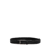 Bottega Veneta Black Leather Regular Belt