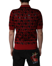 Dolce & Gabbana Red Cotton XOXO Collared Polo T-shirt