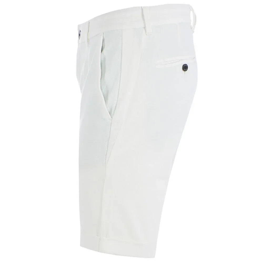 Yes Zee White Cotton Short