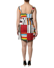 Dolce & Gabbana Multicolor Cotton Stripe Sleeveless Dress