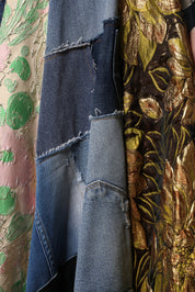 Dolce & Gabbana Multicolor Patchwork High Waisted Midi Skirt