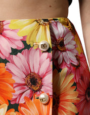 Dolce & Gabbana Multicolor Floral High Waist Mini Skirt