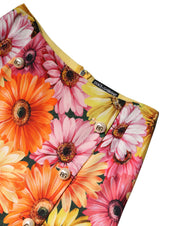 Dolce & Gabbana Multicolor Floral High Waist Mini Skirt