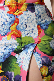 Dolce & Gabbana Multicolor Floral High Waist Midi Skirt