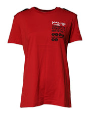 Dolce & Gabbana Red Cotton Round Neck Short Sleeves T-shirt