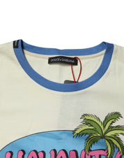 Dolce & Gabbana Light Yellow Cotton Short Sleeve T-shirt