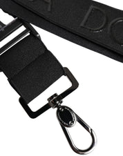 Dolce & Gabbana Black Stretch Polyester Rubberised DG Logo Keychain