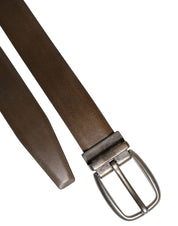 Dolce & Gabbana Brown Leather Classic Metal Logo Buckle Belt