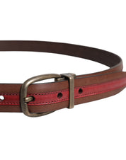 Dolce & Gabbana Burgundy Leather Metal Logo Buckle Belt