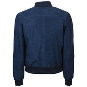 Emilio Romanelli Blue Calfskin Men Bomber Jacket
