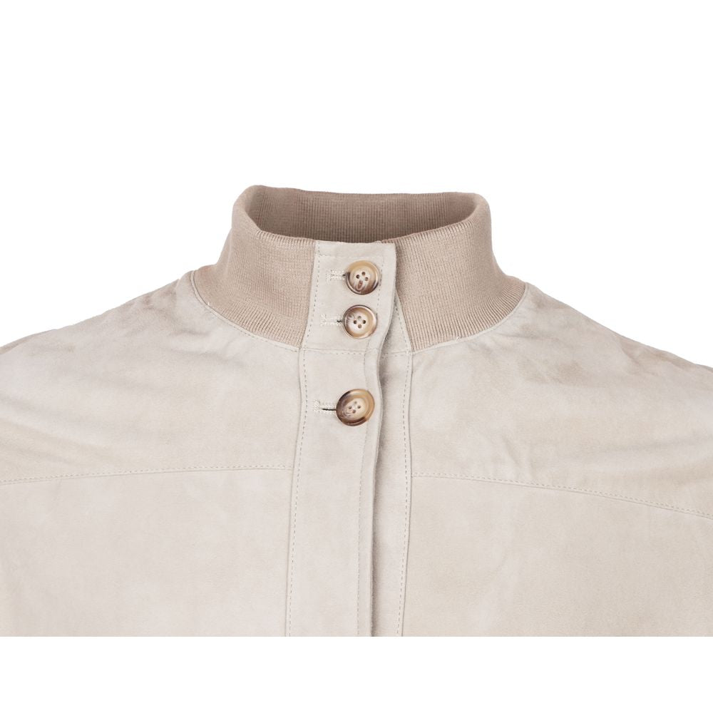 Emilio Romanelli Beige Calfskin Men Jacket