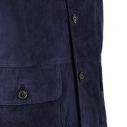 Emilio Romanelli Blue Calfskin Men Bomber Jacket