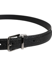 Dolce & Gabbana Black Calf Leather Classic Metal Buckle Belt