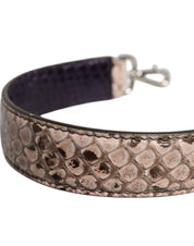 Dolce & Gabbana Black Cream Exotic Leather Bag Shoulder Strap